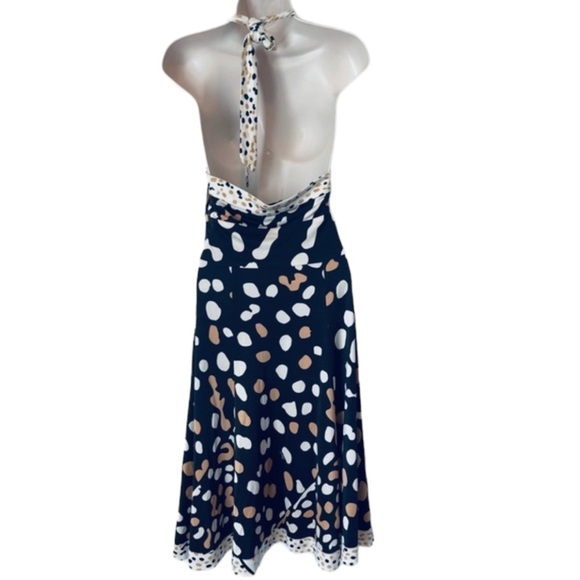 ISSA LONDON silk jersey knit halter dress brown - Picture 3 of 13